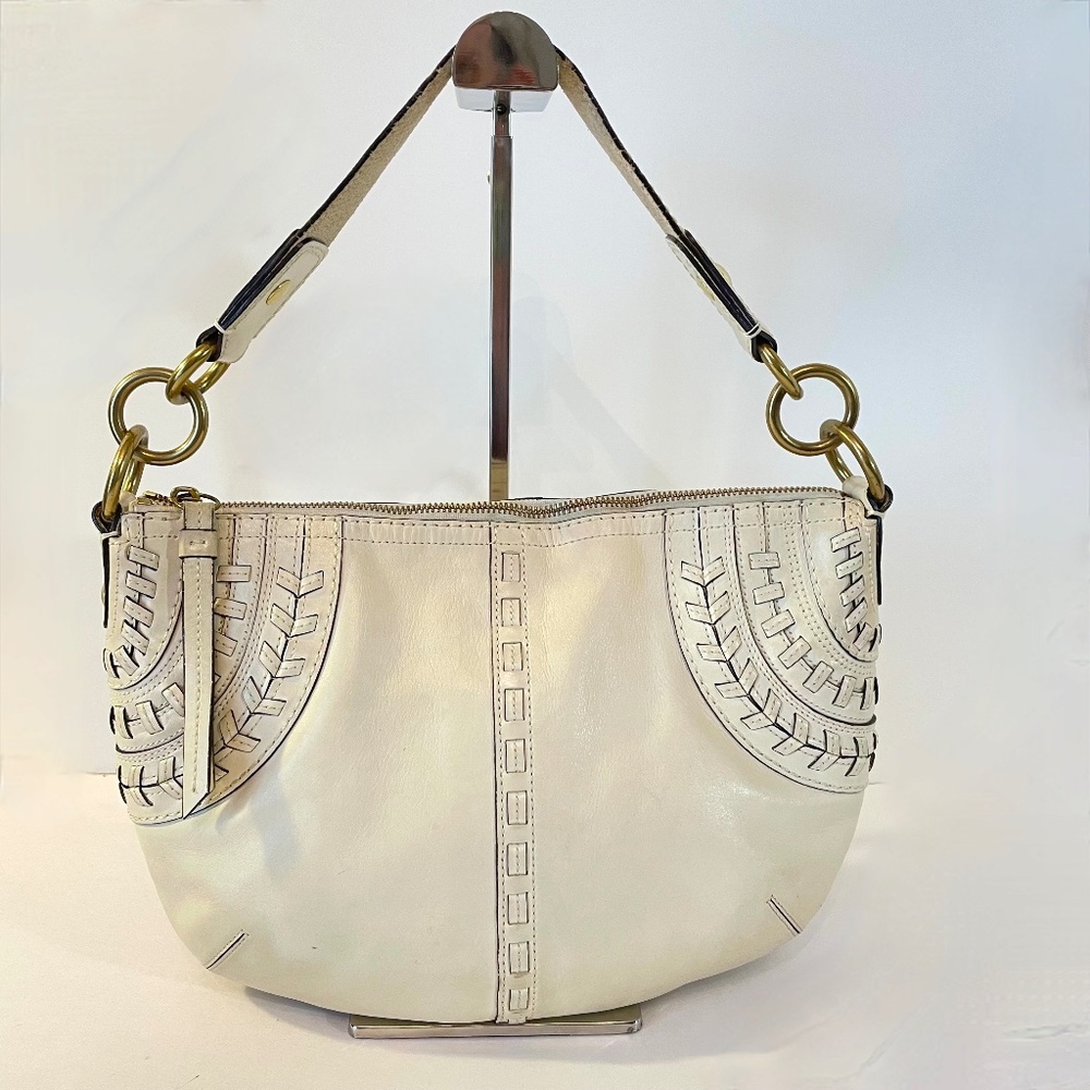 COACH Soho Baseball Stitch Hobo beige leather Shoulder Bag 11877